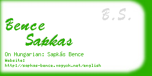 bence sapkas business card