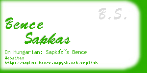 bence sapkas business card